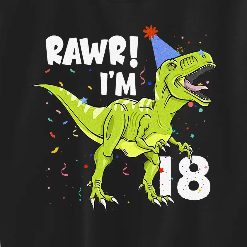 Rawr I'm 18 Birthday T Rex Dinosaur Party Gift For Kids Sweatshirt