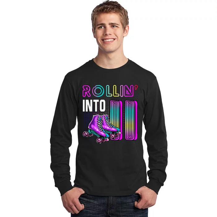 Rollin' Into 11 Roller Skating Rink 11th Birthday Party Tall Long Sleeve T-Shirt