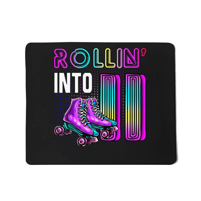 Rollin' Into 11 Roller Skating Rink 11th Birthday Party Mousepad