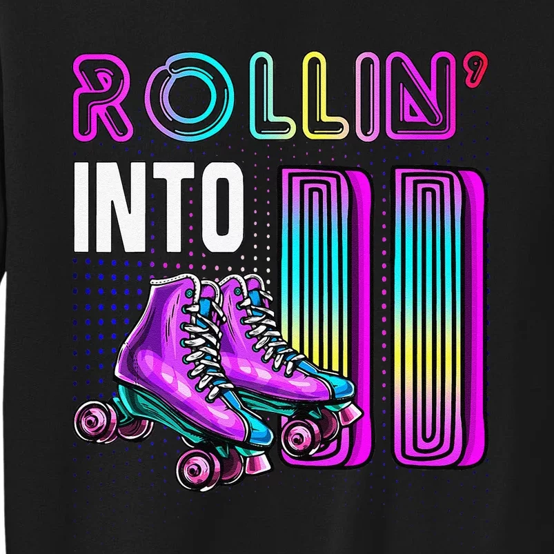 Rollin' Into 11 Roller Skating Rink 11th Birthday Party Tall Sweatshirt