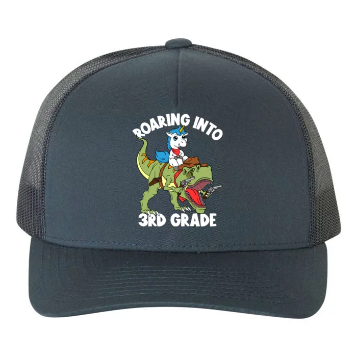 Roaring Into 3rd Grade Unicorn Riding Dinosaur Gift Yupoong Adult 5-Panel Trucker Hat