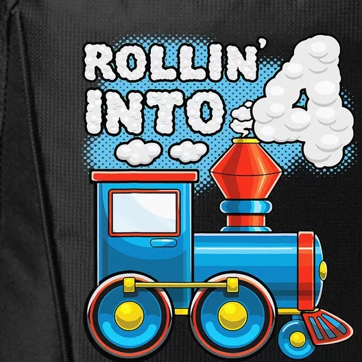 Rollin Into 4 Train 4th Birthday Party Supply Birthday Boy City Backpack