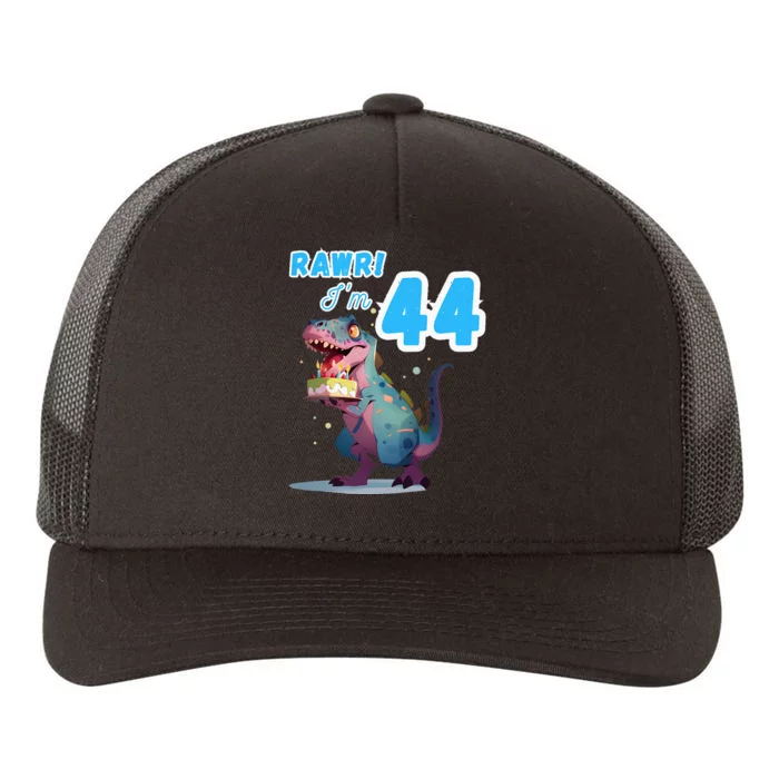 Rawr Im 44 Birthday T Rex Dinosaur Party Yupoong Adult 5-Panel Trucker Hat