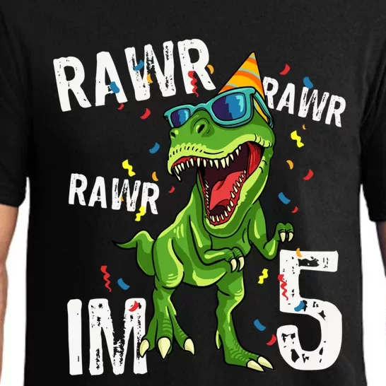 Rawr IM 5 Birthday Dinosaur Funny 5th Bday Boy Gift Pajama Set