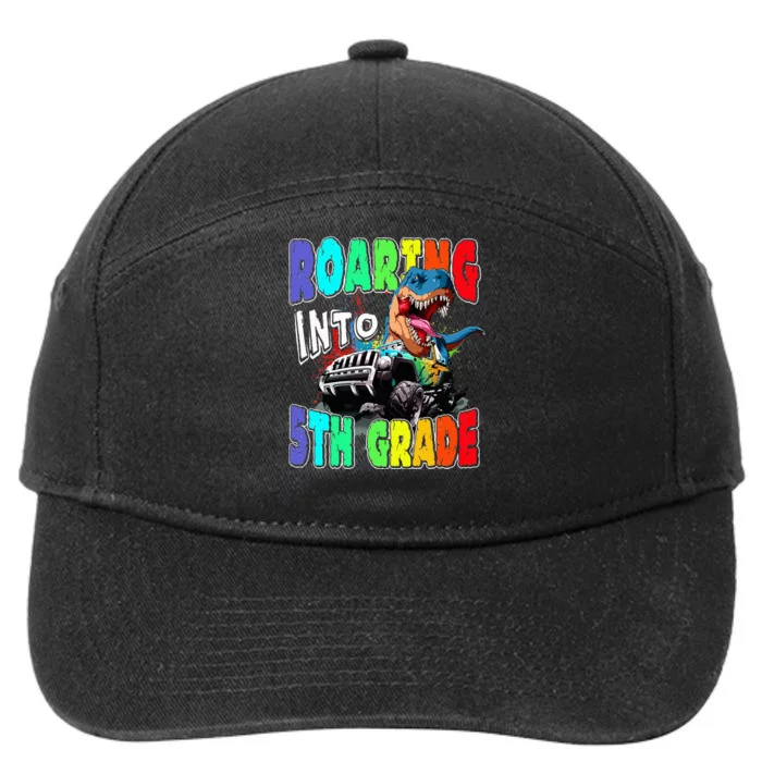 Roaring Into 5th Grade Dinosaur T Rex Back To School 7-Panel Snapback Hat