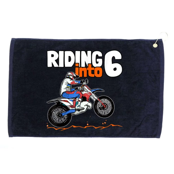 Riding Into 6 Dirt Bike 6 Years Old Motocross Birthday Grommeted Golf Towel