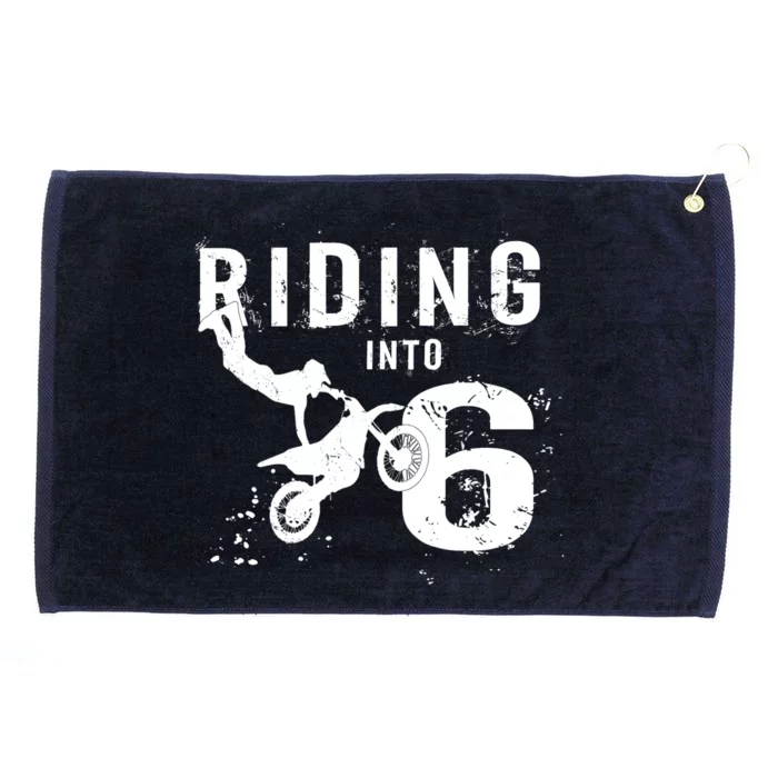 Riding Into 6 Years Old 6th Birthday Boy Dirt Bike Party Grommeted Golf Towel