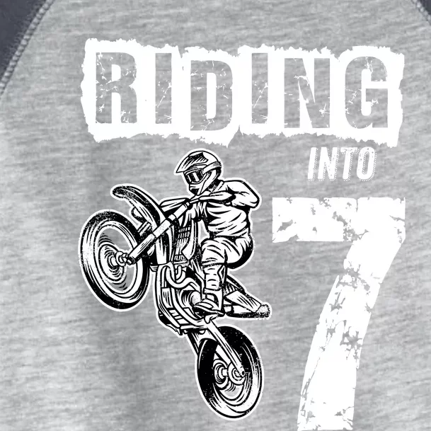 Riding Into 7 Years Old 7th Birthday Boy Dirt Bike Party Toddler Fine Jersey T-Shirt