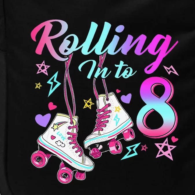 Rolling Into 8th Birthday Roller Skates 8 Year Old Rolling Impact Tech Backpack