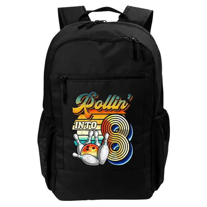 Rollin Into 8 Bowling Birthday Party 8th Birthday Daily Commute Backpack