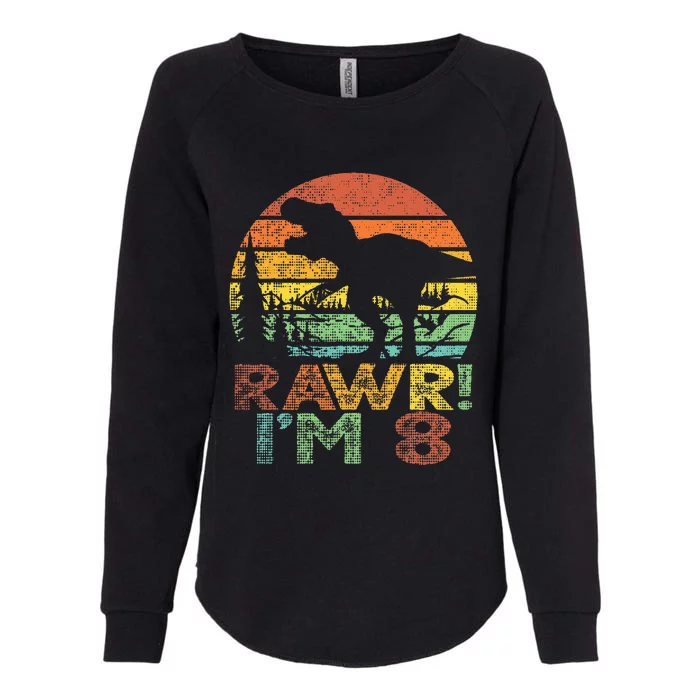 Rawr IM 8 Dinosaur 8 Years Old Boy T Rex 8th Birthday Party Womens California Wash Sweatshirt