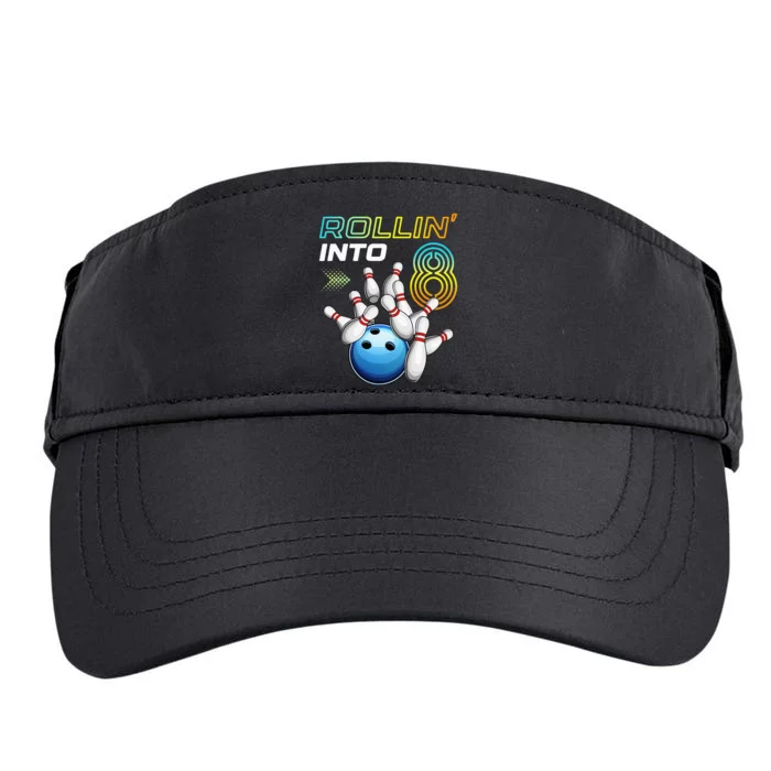 Rollin Into 8 Retro Bowling Birthday Party 8th Birthday Adult Drive Performance Visor