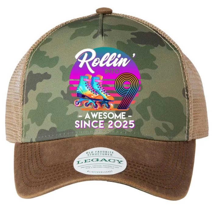 Rollin Into 9 Years Old Awesome Since 2025 Birthday Legacy Tie Dye Trucker Hat