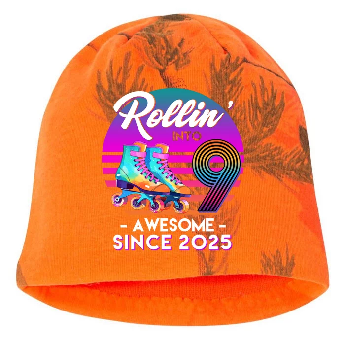 Rollin Into 9 Years Old Awesome Since 2025 Birthday Kati - Camo Knit Beanie