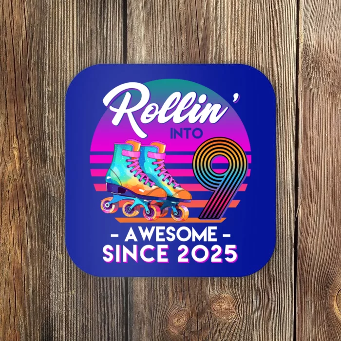 Rollin Into 9 Years Old Awesome Since 2025 Birthday Coaster