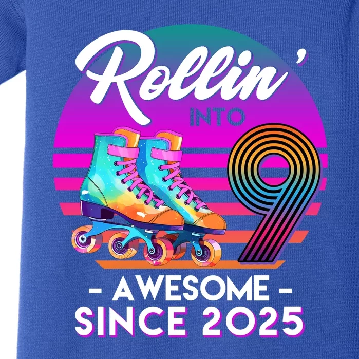 Rollin Into 9 Years Old Awesome Since 2025 Birthday Baby Bodysuit