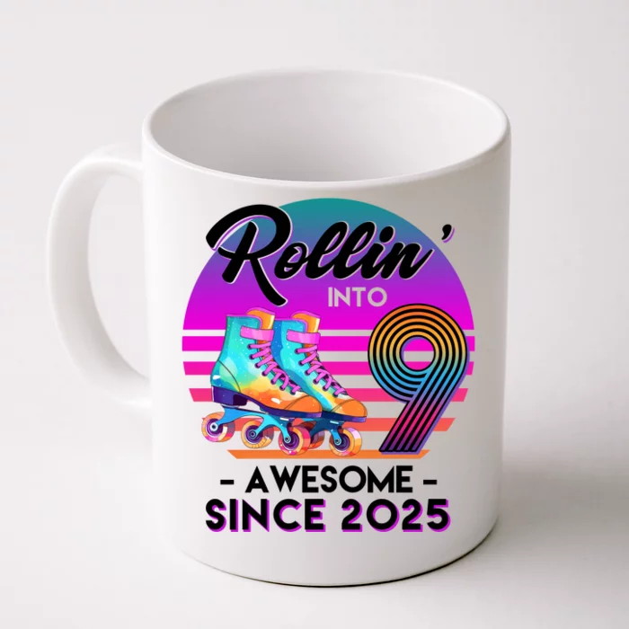 Rollin Into 9 Years Old Awesome Since 2025 Birthday Front & Back Coffee Mug