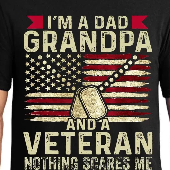 Retro I'm a Dad Grandpa and a Veteran nothing scares me Pajama Set