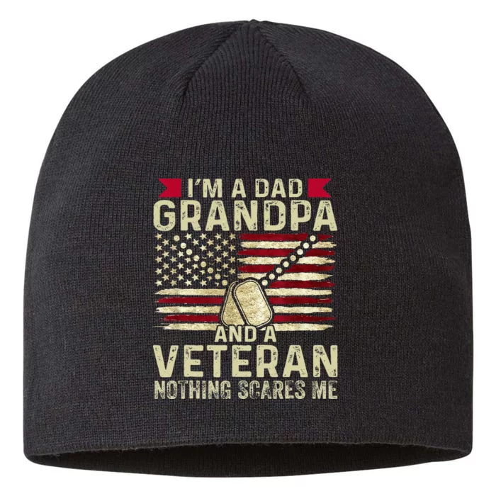 Retro I'm a Dad Grandpa and a Veteran nothing scares me 8 1/2in Sustainable Knit Beanie