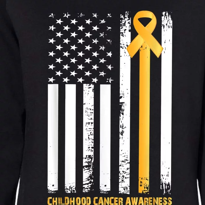 Ribbon In A Flag, Childhood Cancer Awareness Womens California Wash Sweatshirt