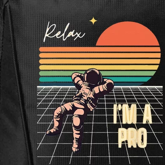 Relax I'm a Pro featuring Astronaut in retro space City Backpack