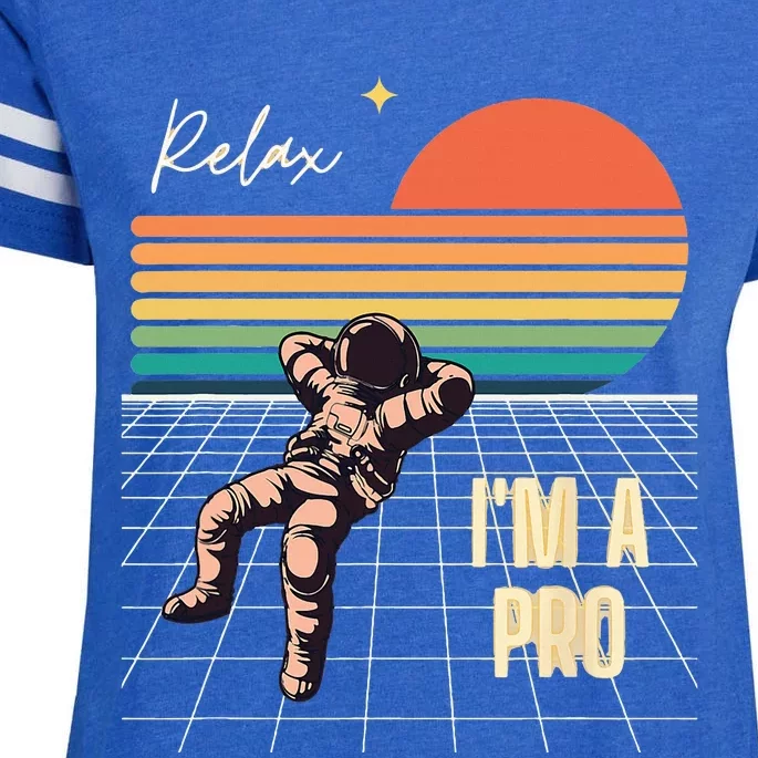 Relax I'm a Pro featuring Astronaut in retro space Enza Ladies Jersey Football T-Shirt