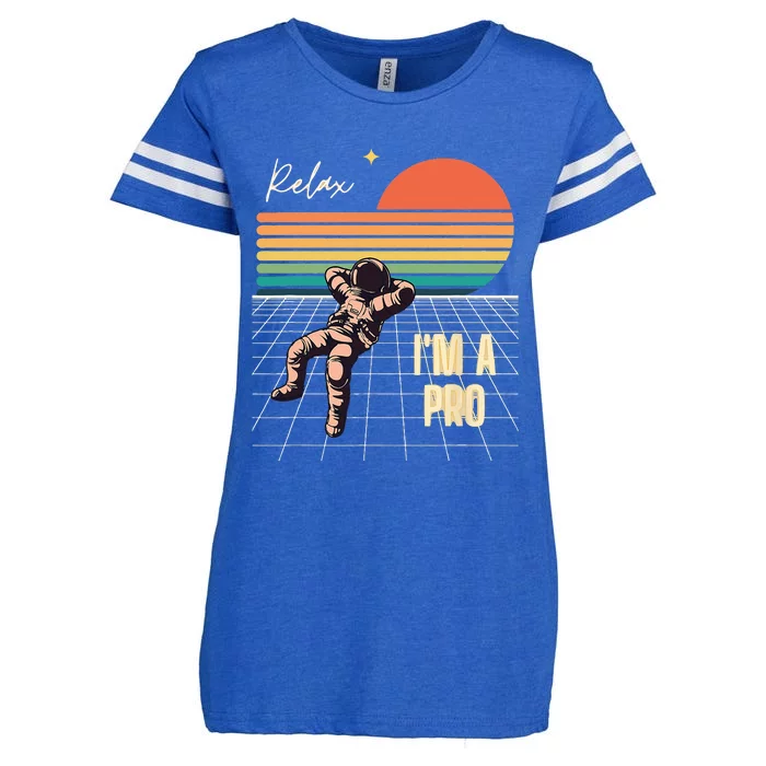 Relax I'm a Pro featuring Astronaut in retro space Enza Ladies Jersey Football T-Shirt