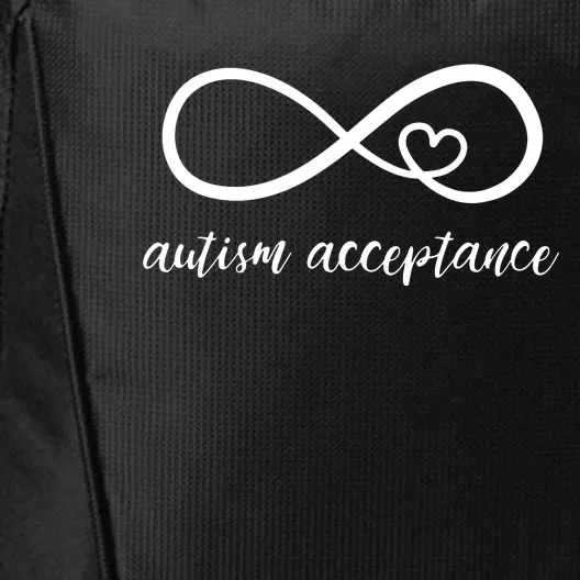 Red Instead Autism Shirt Autism Acceptance City Backpack