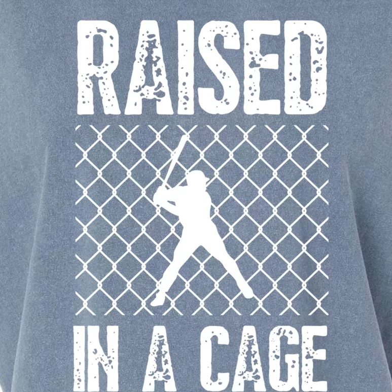 Raised In A Cage Baseball Gift Garment-Dyed Women's Muscle Tee