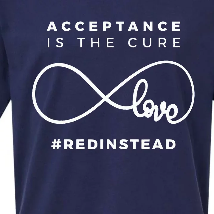 Red Instead Acceptance Of Autism Sueded Cloud Jersey T-Shirt