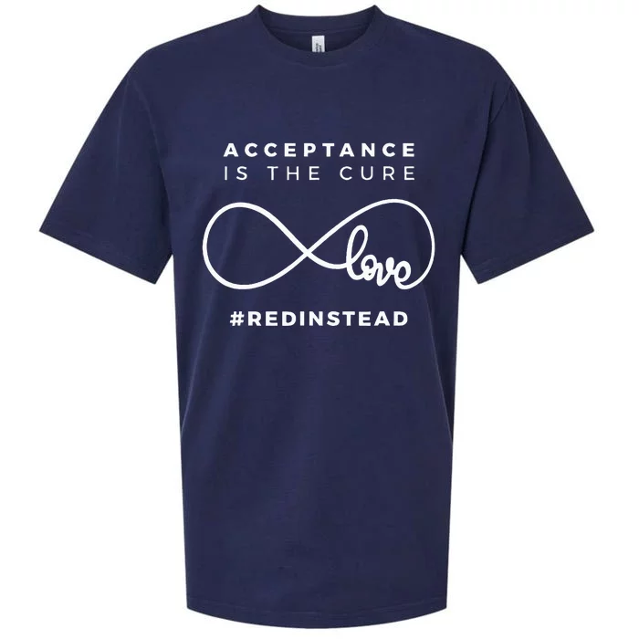 Red Instead Acceptance Of Autism Sueded Cloud Jersey T-Shirt