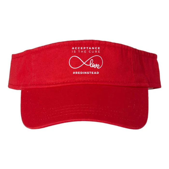 Red Instead Acceptance Of Autism Valucap Bio-Washed Visor