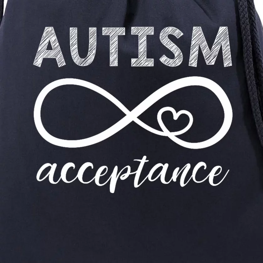 Red Instead Autism Autism Acceptance Drawstring Bag