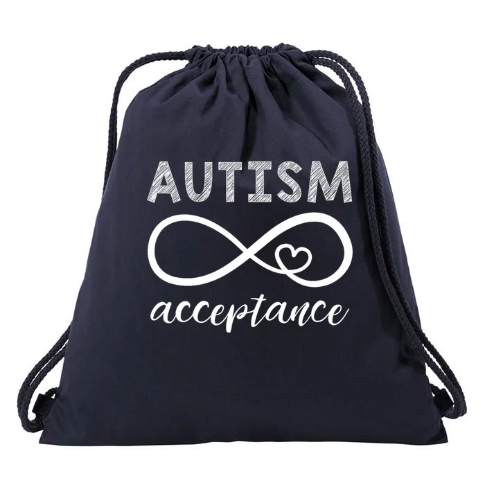 Red Instead Autism Autism Acceptance Drawstring Bag