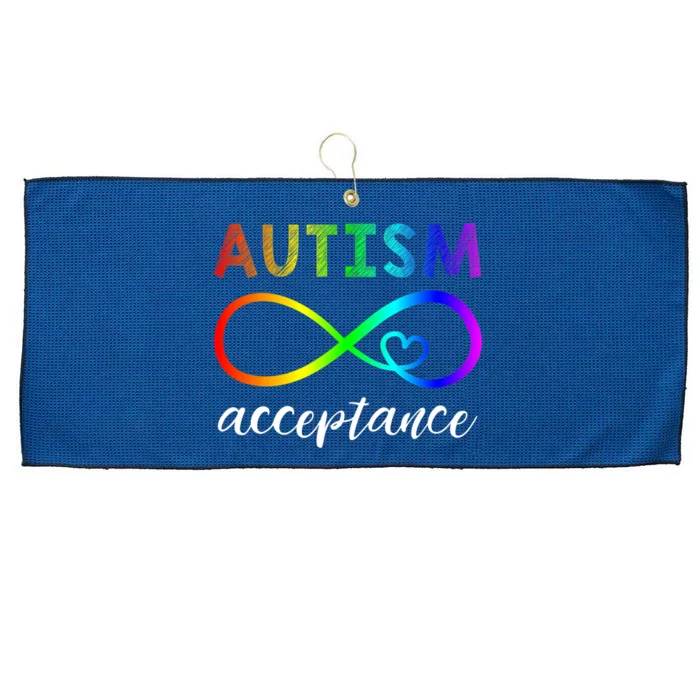 Red Instead Autism Cute Autism Acceptance Large Microfiber Waffle Golf Towel