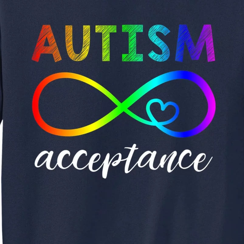 Red Instead Autism Cute Autism Acceptance Tall Sweatshirt