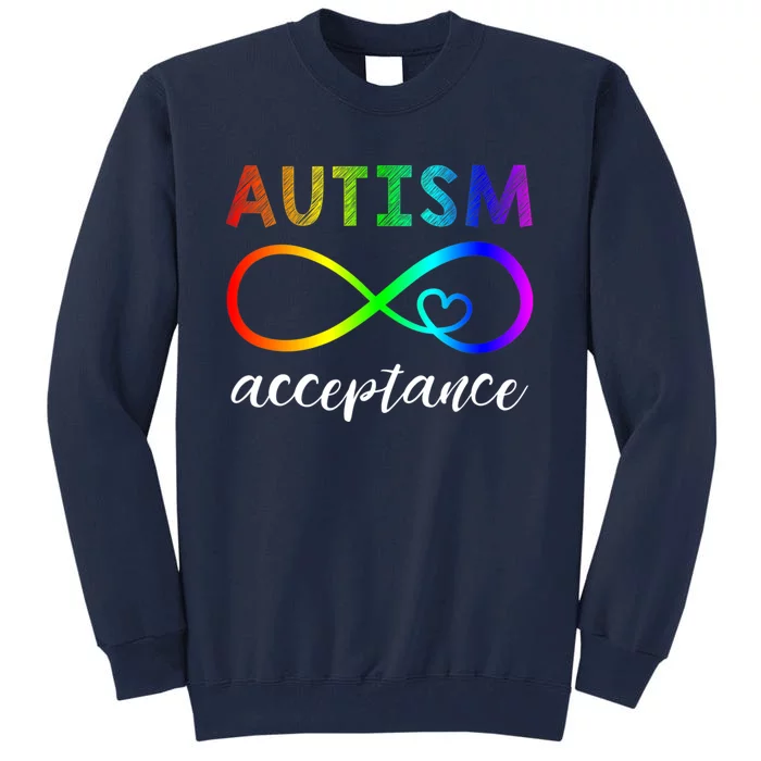 Red Instead Autism Cute Autism Acceptance Tall Sweatshirt