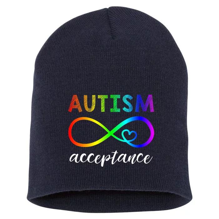 Red Instead Autism Cute Autism Acceptance Short Acrylic Beanie