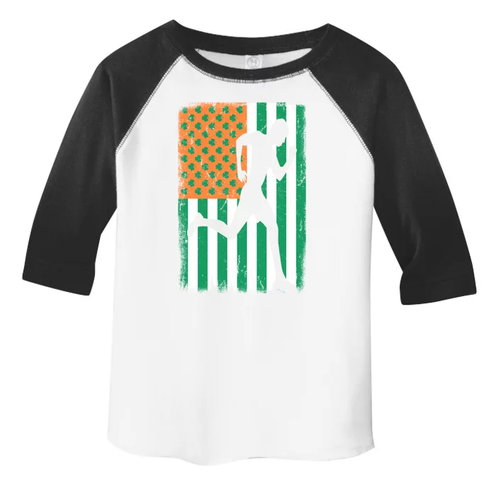 Running Irish American Flag St Patrick's Day Marathon Runner Funny Gift Toddler Fine Jersey T-Shirt