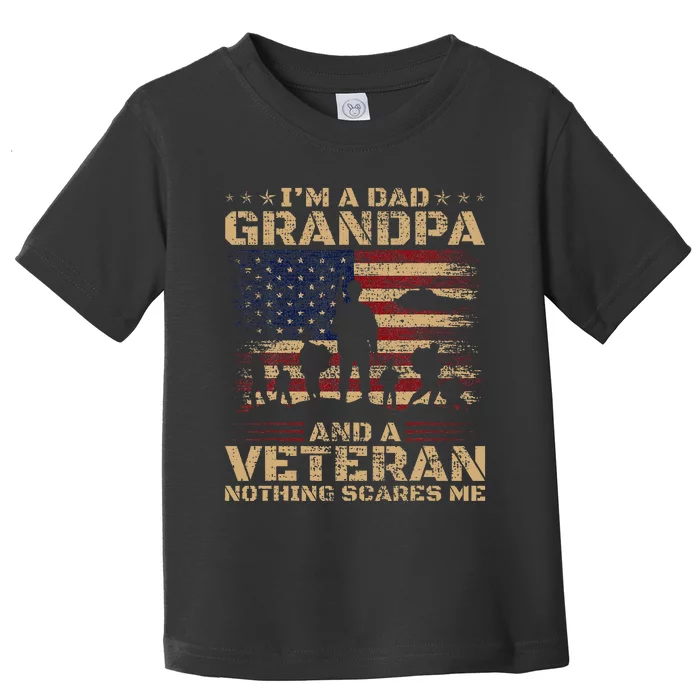 Retro I'm A Dad Grandpa And Veteran Fathers Day Grandpa Papa Toddler T-Shirt