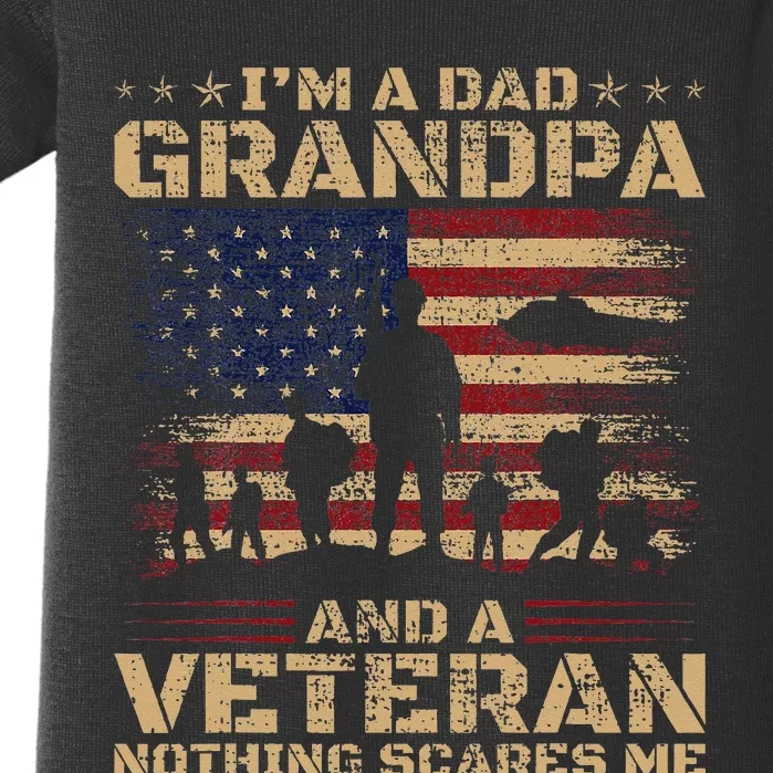 Retro I'm A Dad Grandpa And Veteran Fathers Day Grandpa Papa Baby Bodysuit