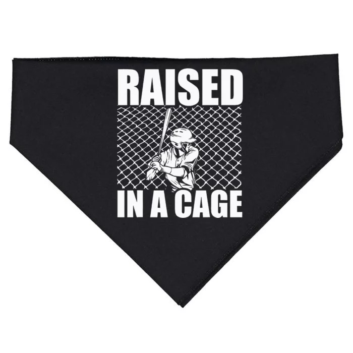 Raised In A Cage Baseball Training Batter Catcher Pitch USA-Made Doggie Bandana