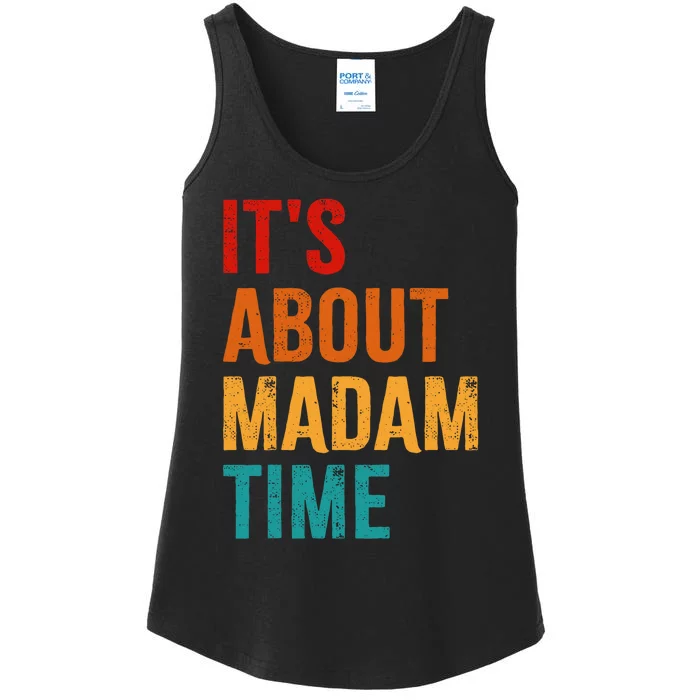 Retro ItS About Madam Time Ladies Essential Tank