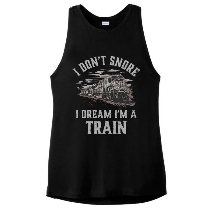 Railroad IM A Train Locomotive Engineer Steam Train Model Ladies Tri-Blend Wicking Tank