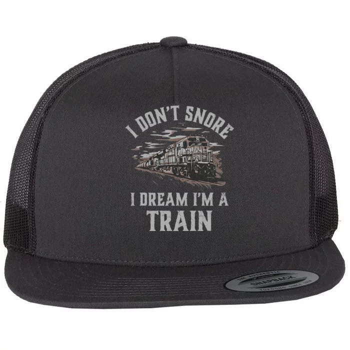 Railroad IM A Train Locomotive Engineer Steam Train Model Flat Bill Trucker Hat