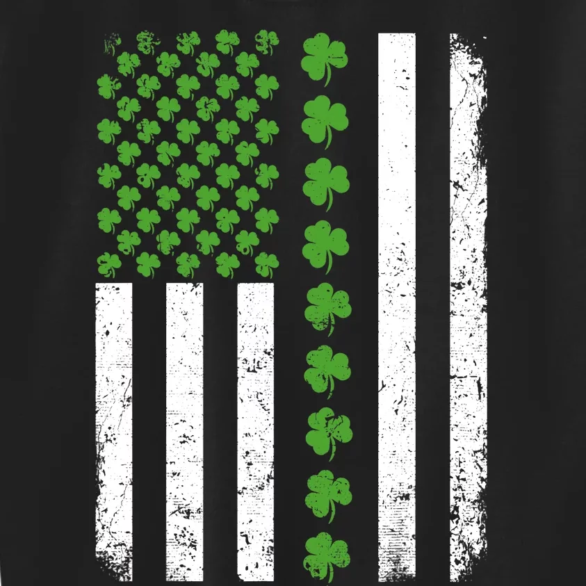 Retro Irish American Flag Distressed Flag St. Patrick's Day Kids Sweatshirt