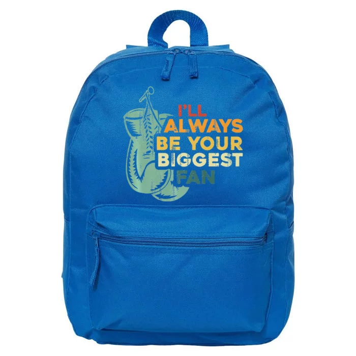 Retro I'll Always Be Your Biggest Fan Vintage Boxing 16 in Basic Backpack