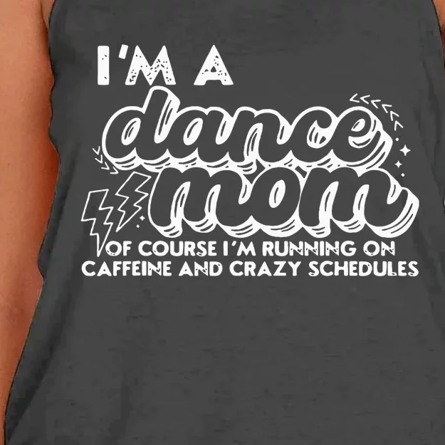 Retro I’M A Dance Mom Of Course I’M Running On Caffeine Women's Knotted Racerback Tank