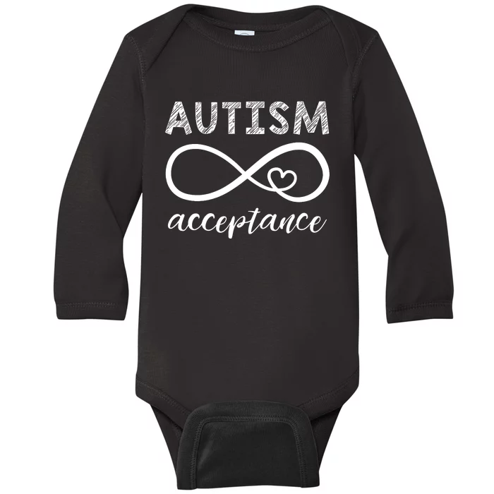 Red Instead Autism Acceptance Baby Long Sleeve Bodysuit