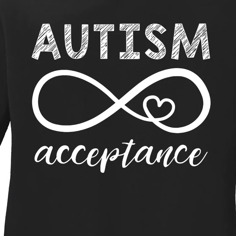 Red Instead Autism Acceptance Ladies Long Sleeve Shirt